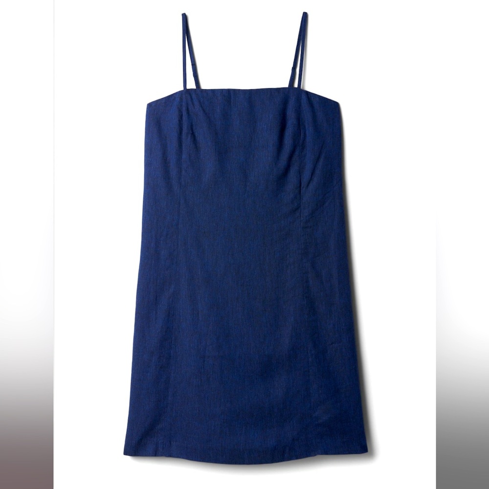 NWT Navy‎ linen blend mini dress xl